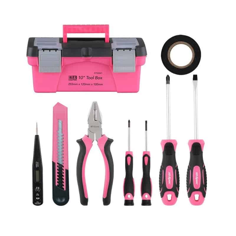 طقم أدوات صيانة مكون من 8 قطع, مجموعة أدوات وردية مكونة من 8 قطع