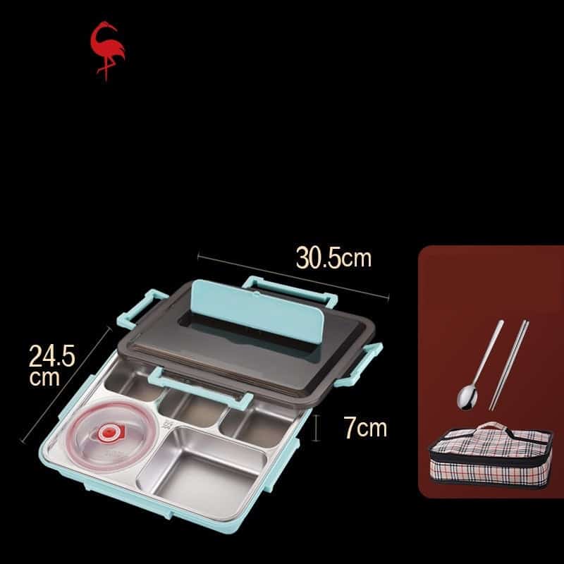 صينية لتقديم وجبات الطعام من الفولاذ المقاوم للصدأ 304 من SSGP بغطاء عازل من السيليكون