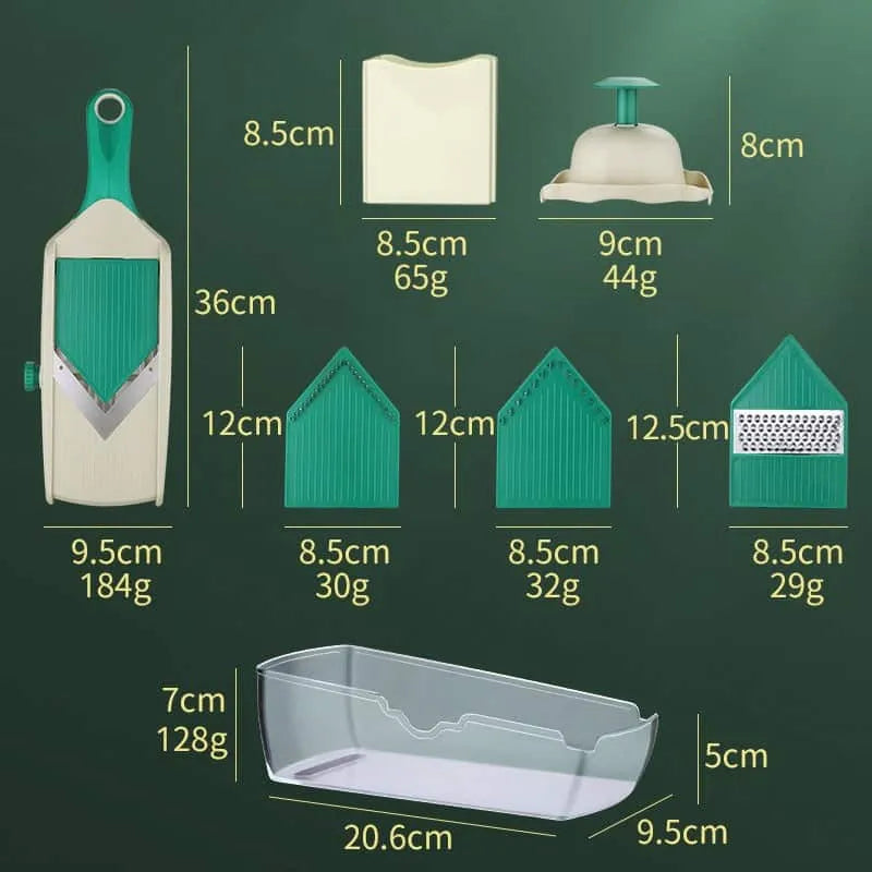 قطاعة خضروات متعددة الوظائف يدوية من الفولاذ المقاوم للصدأ
