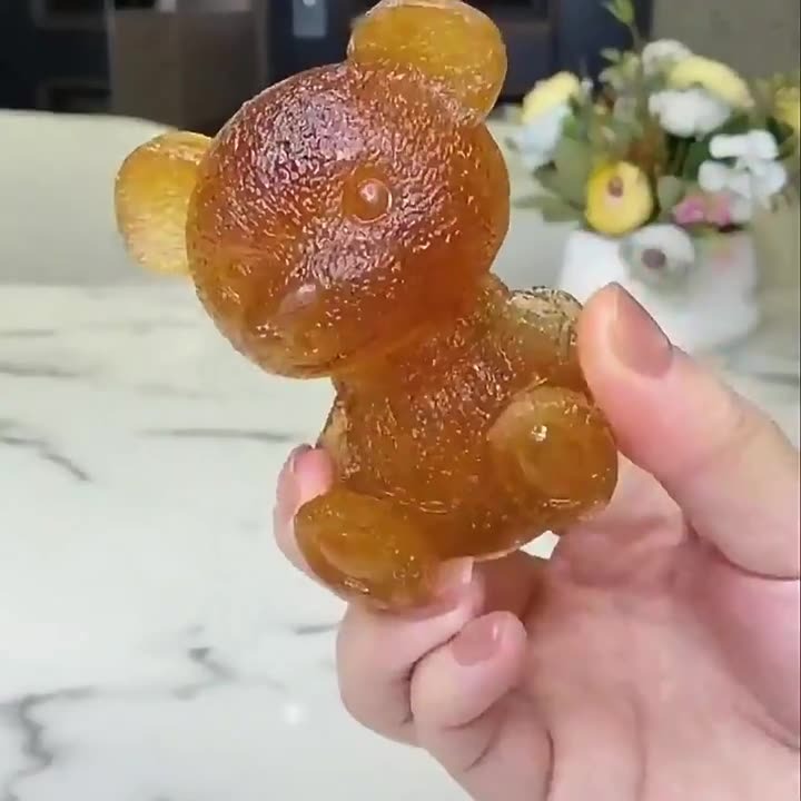 قالب ثلج من السيليكون بتصميم دب لطيف ثلاثي الأبعاد