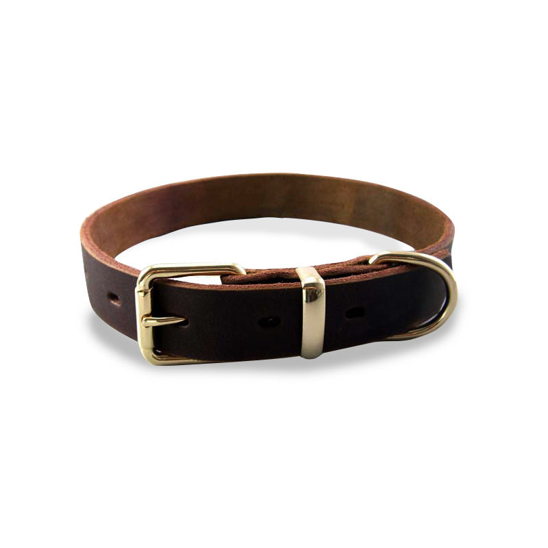 طوق جلد طبيعى للكلاب المتوسطة وكبيرة الحجم، طوق مخصص للكلاب