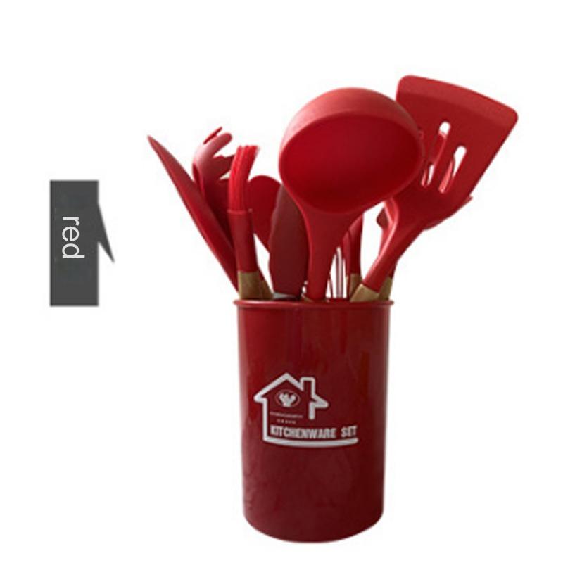 مجموعة أدوات مطبخ من السيليكون مقاومة للحرارة ومقاومة للإلتصاق ، مجموعة مكونة من 12 قطعة