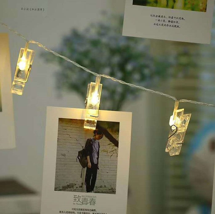 سلسلة مصابيح LED بمشبك للصور