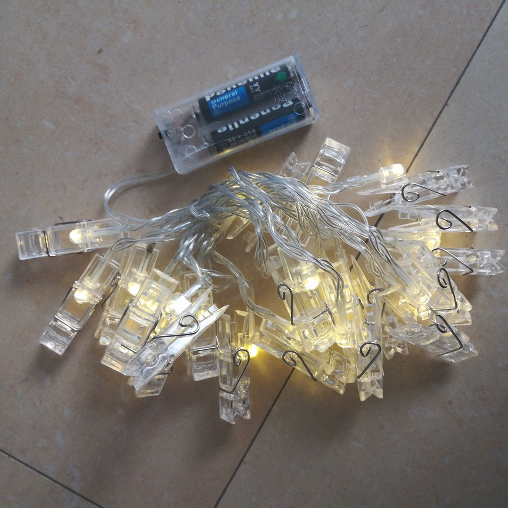 سلسلة مصابيح LED بمشبك للصور