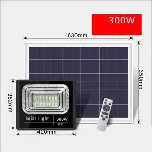 كشاف خارجي LED يعمل بالطاقة الشمسية للحديقة بقدرة 300 واط