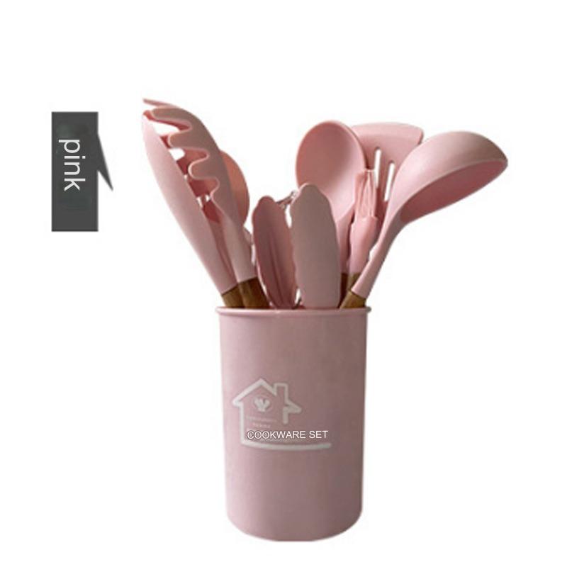 مجموعة أدوات مطبخ من السيليكون مقاومة للحرارة ومقاومة للإلتصاق ، مجموعة مكونة من 12 قطعة