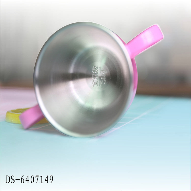 كوب أطفال على شكل دب لطيف من الفولاذ المقاوم للصدأ بمقبض