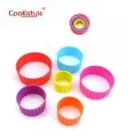 قطع لتشكيل المخبوزات, البسكويت . cook style  على شكل قلب و شكل مربع و الشكل الدائرى و شكل وردة - مجموعة من 6 قطع، متعددة الألوان