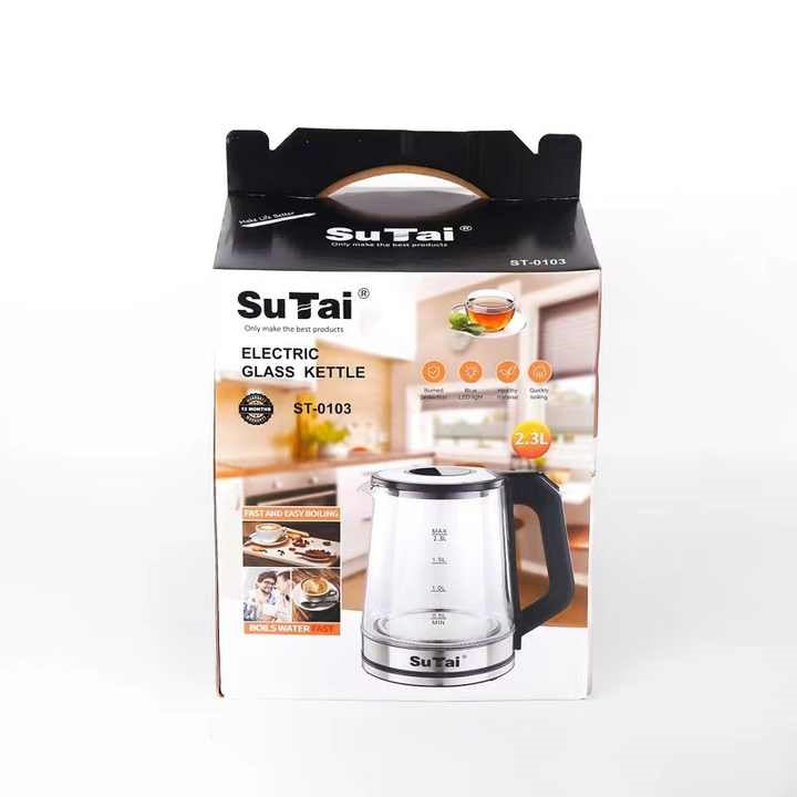 غلاية مياه كهربائية زجاجية بسعة كبيرة 2.3 لتر  (كاتيل)