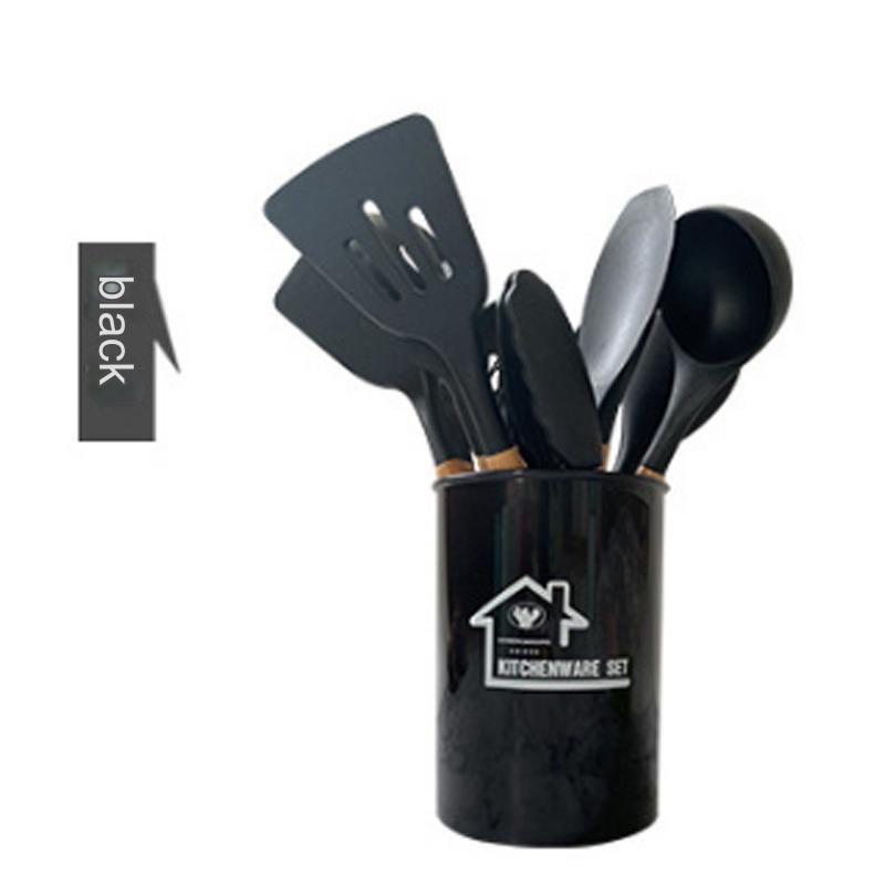 مجموعة أدوات مطبخ من السيليكون مقاومة للحرارة ومقاومة للإلتصاق ، مجموعة مكونة من 12 قطعة