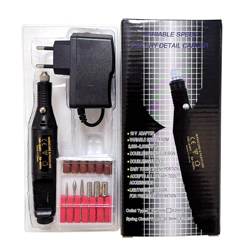 مجموعة أدوات حفر الأظافر الكهربائية مانيكير باديكير أكريليك , آلة صالون محمولة بالإضافة إلى قابس الأتحاد الأوروبي