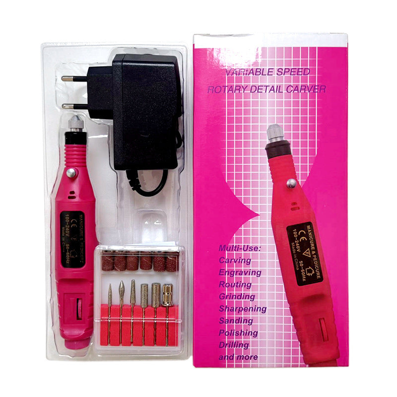 مجموعة أدوات حفر الأظافر الكهربائية مانيكير باديكير أكريليك , آلة صالون محمولة بالإضافة إلى قابس الأتحاد الأوروبي