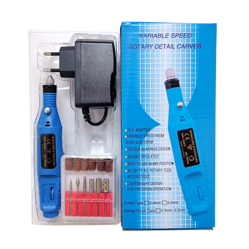 مجموعة أدوات حفر الأظافر الكهربائية مانيكير باديكير أكريليك , آلة صالون محمولة بالإضافة إلى قابس الأتحاد الأوروبي