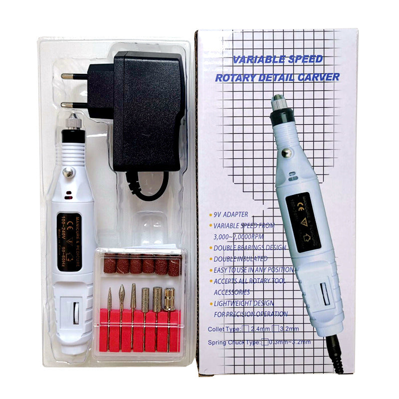 مجموعة أدوات حفر الأظافر الكهربائية مانيكير باديكير أكريليك , آلة صالون محمولة بالإضافة إلى قابس الأتحاد الأوروبي