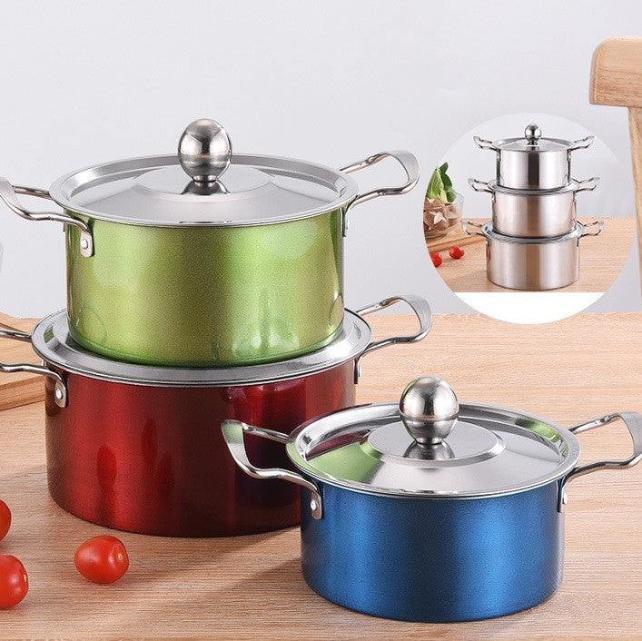 طقم أواني طهي المقاوم للصدأ مكون من 3 قطع مع أغطية