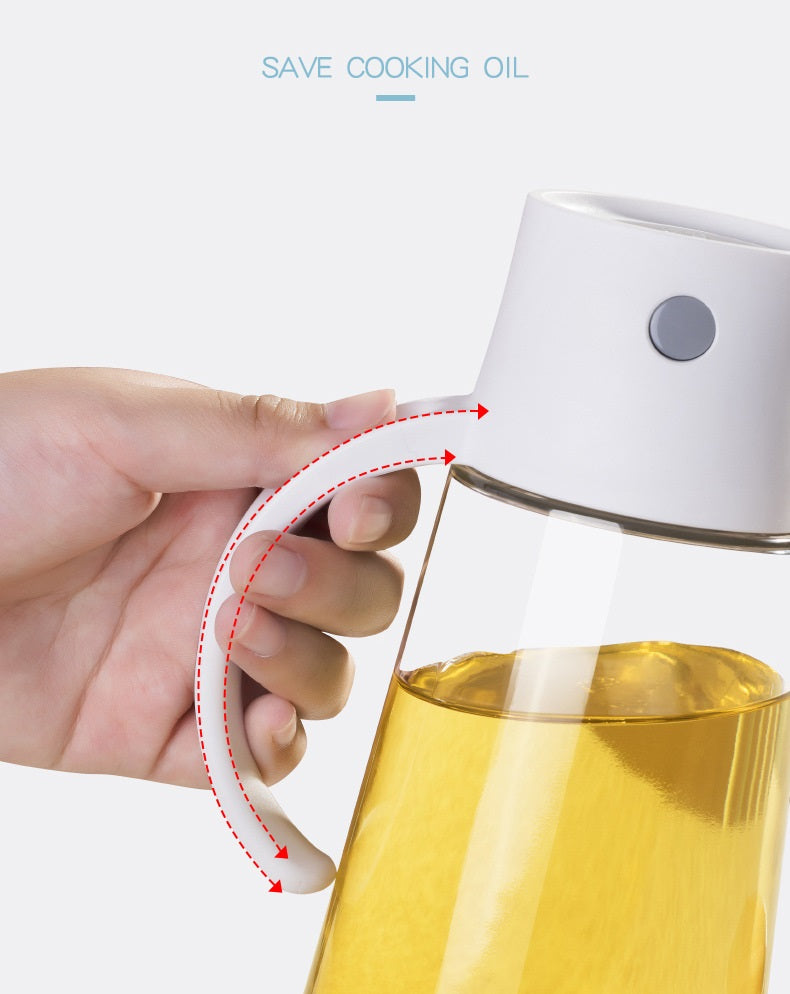 موزع زيت للمطبخ مع غطاء قلاب تلقائي وتحكم دقيق في الزيت بسعة 650 مل