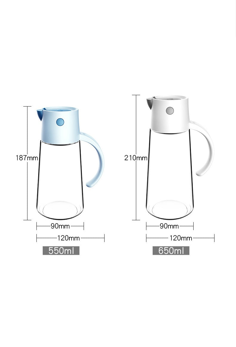 موزع زيت للمطبخ مع غطاء قلاب تلقائي وتحكم دقيق في الزيت بسعة 650 مل