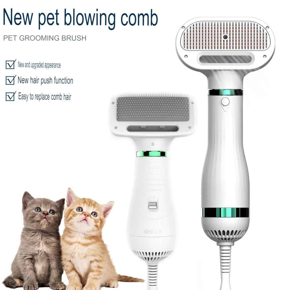 فرشاة العناية بالحيوانات الأليفة، مشط ومجفف الشعر للحيوانات الاليفة 2 في 1