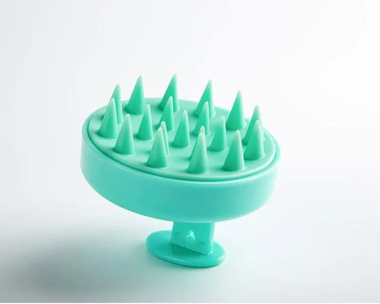 فرشاة تدليك الشعر من السيليكون الناعم، مشط حمام منزلي لتنظيف وتدليك فروة الرأس