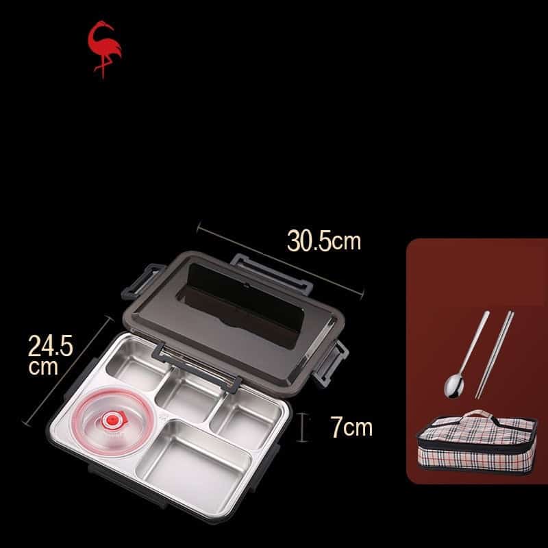 صينية لتقديم وجبات الطعام من الفولاذ المقاوم للصدأ 304 من SSGP بغطاء عازل من السيليكون