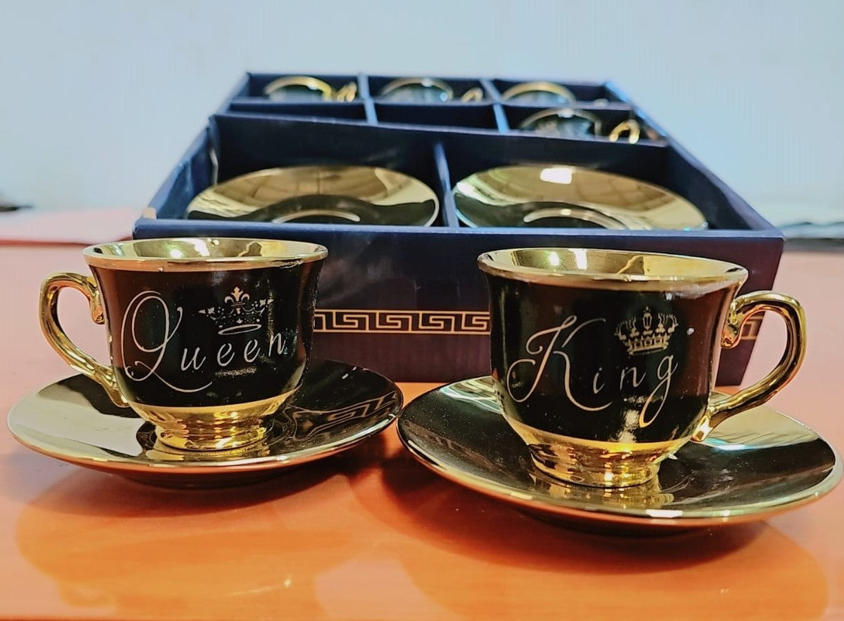 طقم فناجين قهوة تركي فاخر من السيراميك عالى الجودة ،12 قطعة