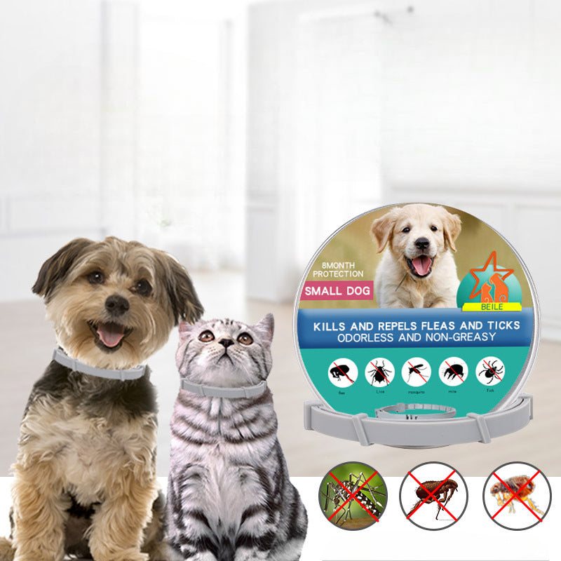 طوق لعلاج البراغيث والقراد والوقاية منها للكلاب والقطط حتى 8 اشهر