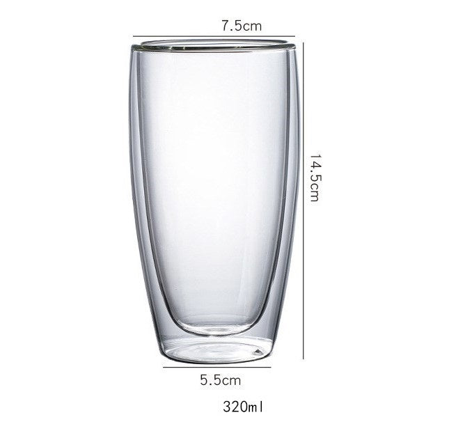 كوب زجاجي مزدوج الطبقة، دبل جلاس بسعة 320 مل