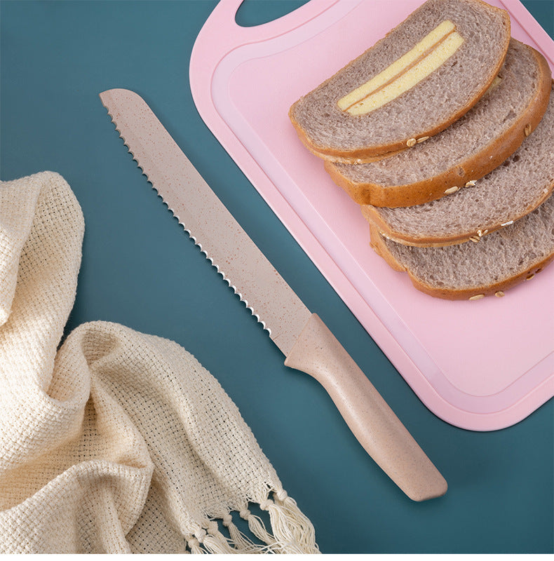 طقم سكاكين مطبخ ملون من الفولاذ المقاوم للصدأ، مكون من 6 قطع