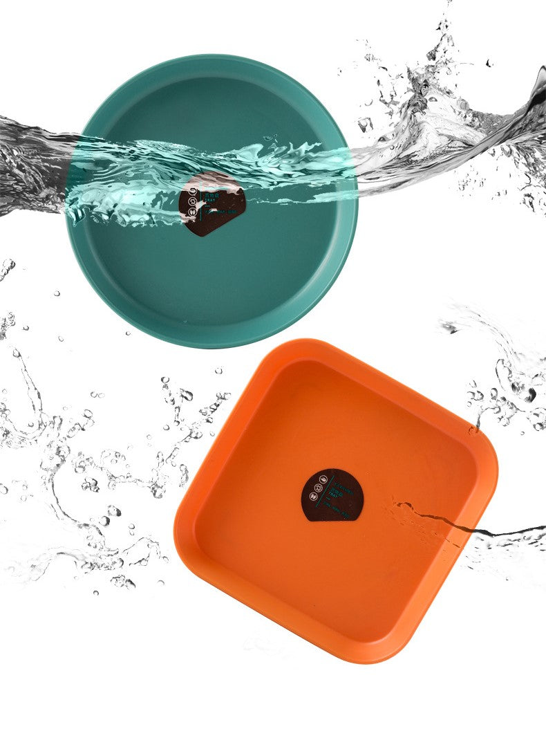 مجموعة أطباق مربعة للوجبات الخفيفة مكون من 8 قطع، مع حامل للأطباق