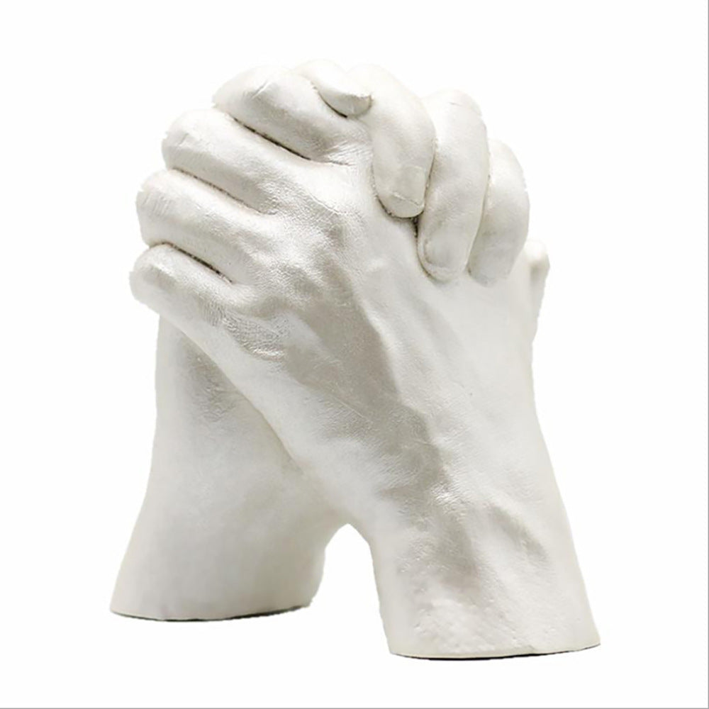 مجموعة جبس بتصميم على شكل قالب تمثالي على شكل يدين متماسكين أدوات حرفية يدوية مناسبة للأزواج والبالغين والأطفال وحفلة الزفاف والأصدقاء والذكريات