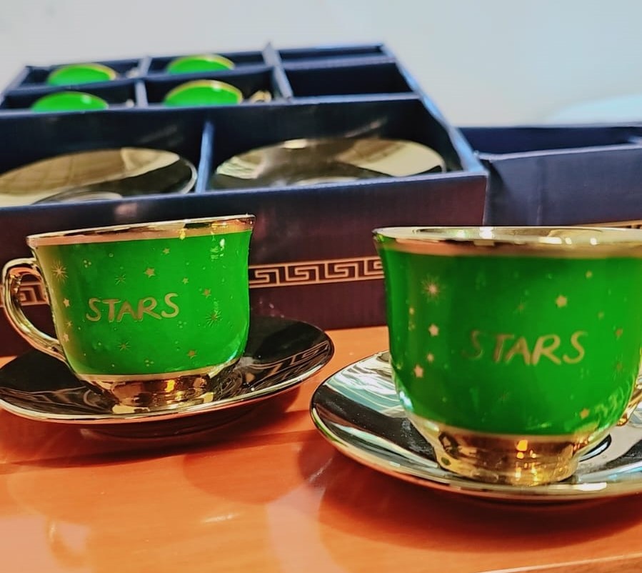 طقم فناجين قهوة تركي فاخر من السيراميك عالى الجودة ،12 قطعة