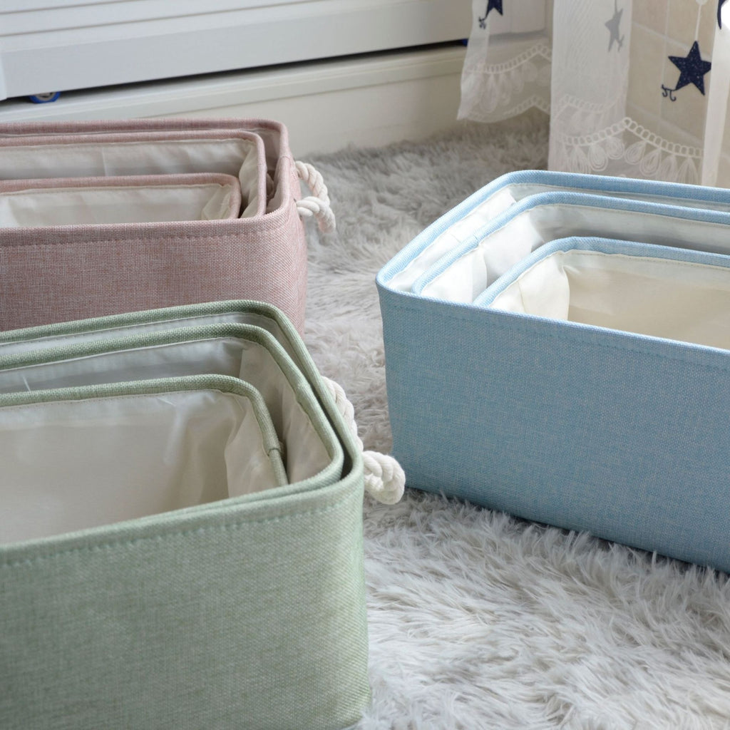 سلة تخزين قماشية مكونة من 3 قطع