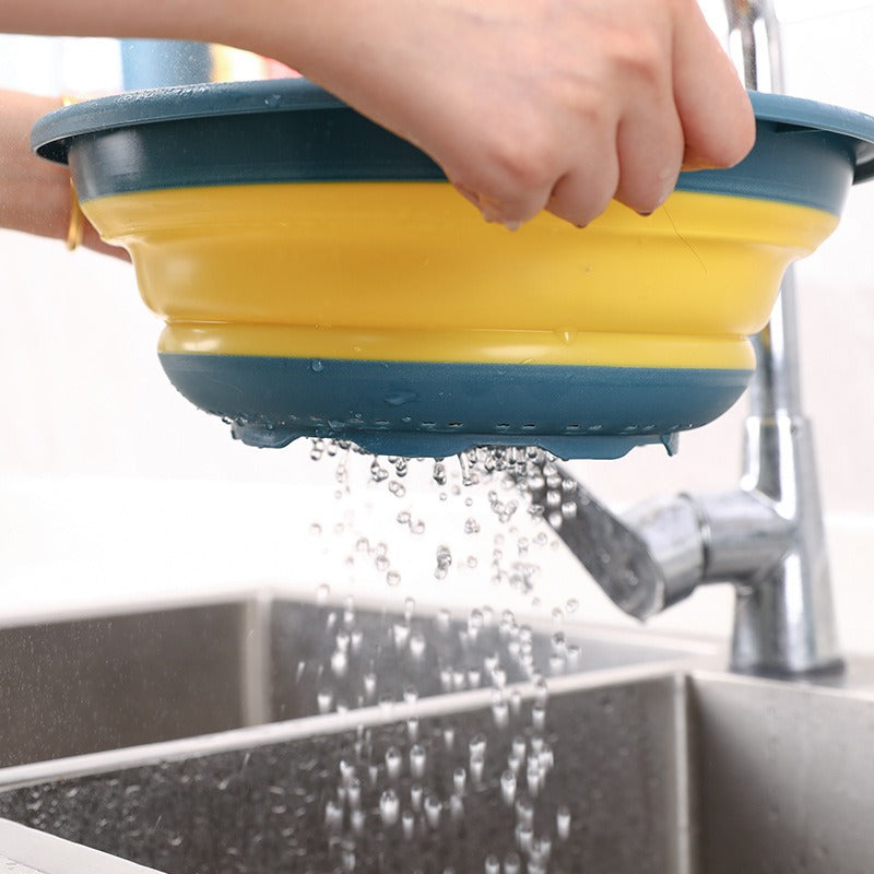 مصفاة سيليكون قابلة للطي - متعددة الالوان - للفاكهة و الخضروات