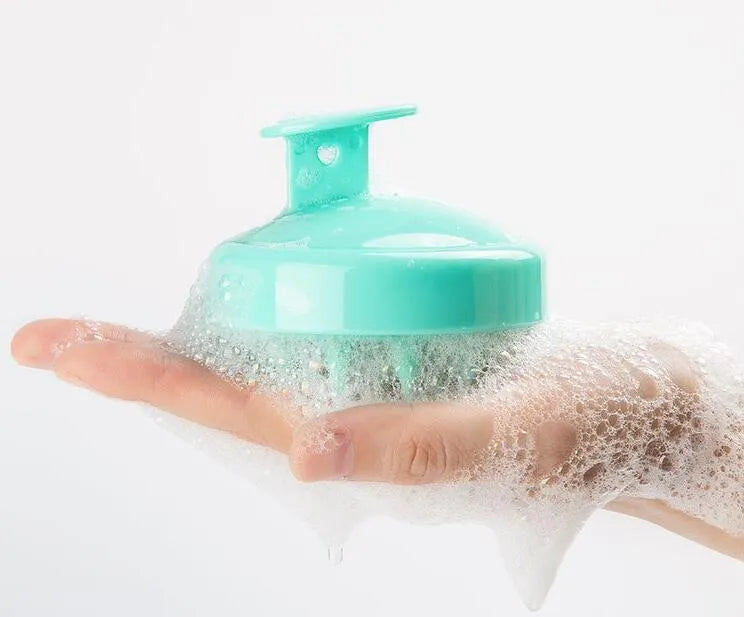 فرشاة تدليك الشعر من السيليكون الناعم، مشط حمام منزلي لتنظيف وتدليك فروة الرأس