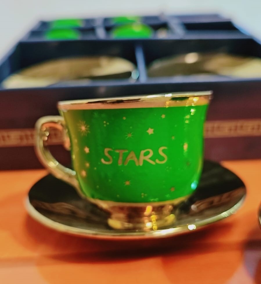 طقم فناجين قهوة تركي فاخر من السيراميك عالى الجودة ،12 قطعة