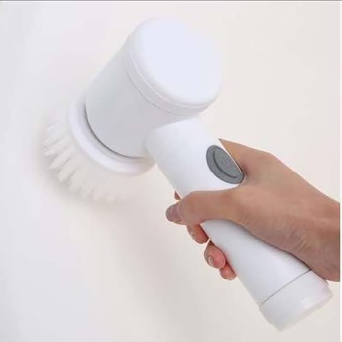 فرشاة تنظيف دوارة كهربائية قابلة لإعادة الشحن بمنفذ USB مع 3 رؤوس فرشاة للمطبخ والحمام.