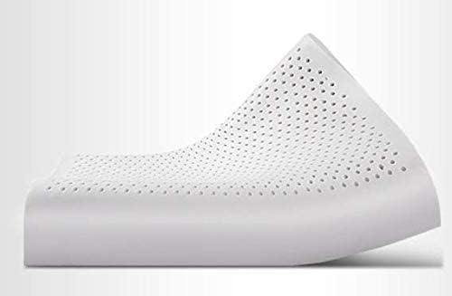 وسادة لاتكس - وسادة من إسفنج لاتكس منخفض الإرتفاع | خالية من المواد الكيميائية غطاء وسادة من تينسل قابل للغسل في الغسالة | وسائد دعم فائقة النعومة للنوم مع غطاء وسادة (40x60x10سم)