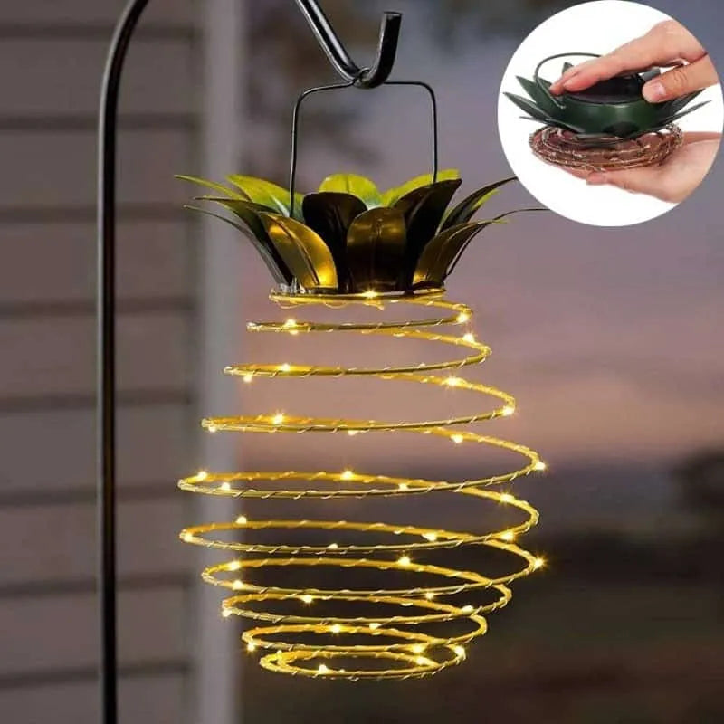 مصباح يعمل بالطاقة الشمسية على شكل أناناس حلزوني مقاوم للماء (قطعتين)