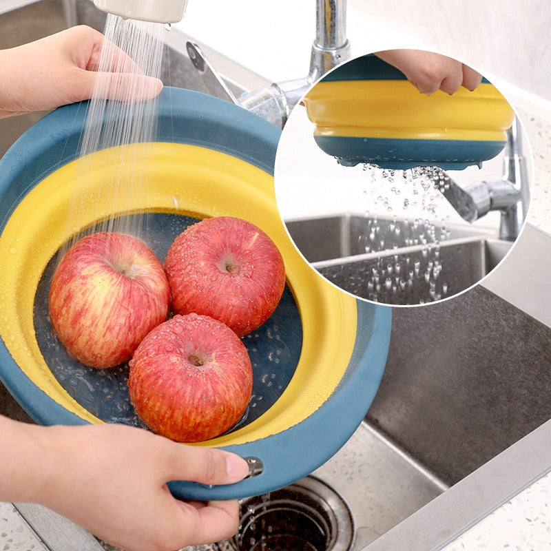 مصفاة سيليكون قابلة للطي - متعددة الالوان - للفاكهة و الخضروات