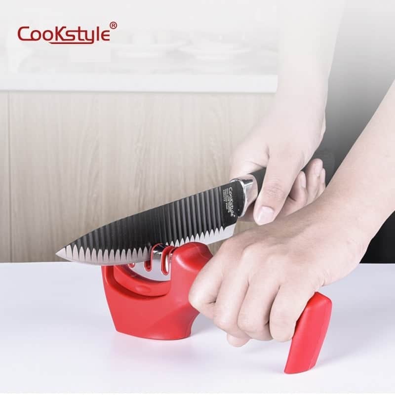 مسن سكاكين المطبخ متعددة الوظائف بثلاث فتحات Cookstyle