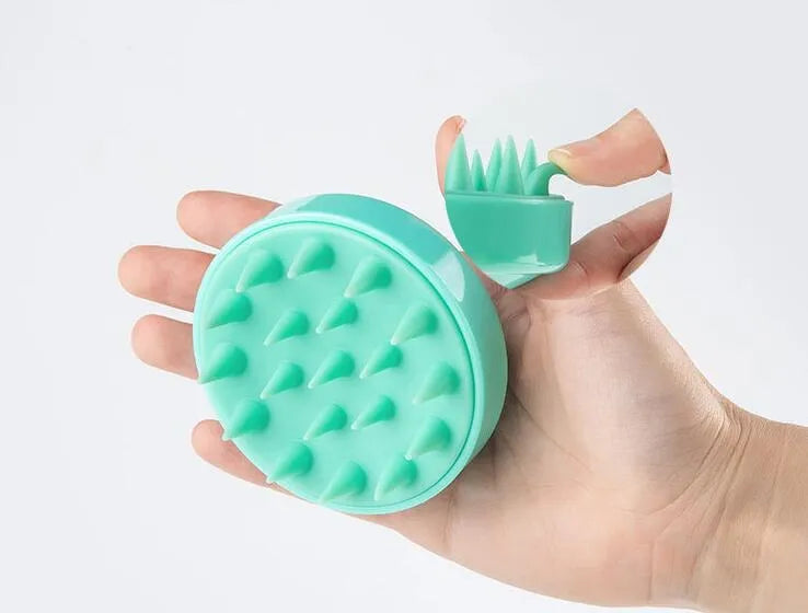 فرشاة تدليك الشعر من السيليكون الناعم، مشط حمام منزلي لتنظيف وتدليك فروة الرأس