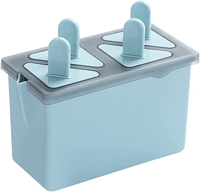 علبة أعواد آيس كريم 4 في 1 مع أعواد بلاستيكية فاخرة