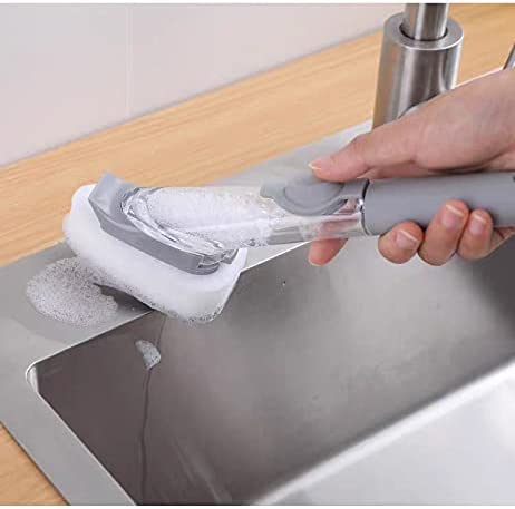 فرشاة أطباق مع موزع صابون وحامل لتنظيف حوض الأواني