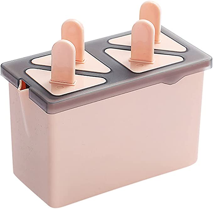 علبة أعواد آيس كريم 4 في 1 مع أعواد بلاستيكية فاخرة