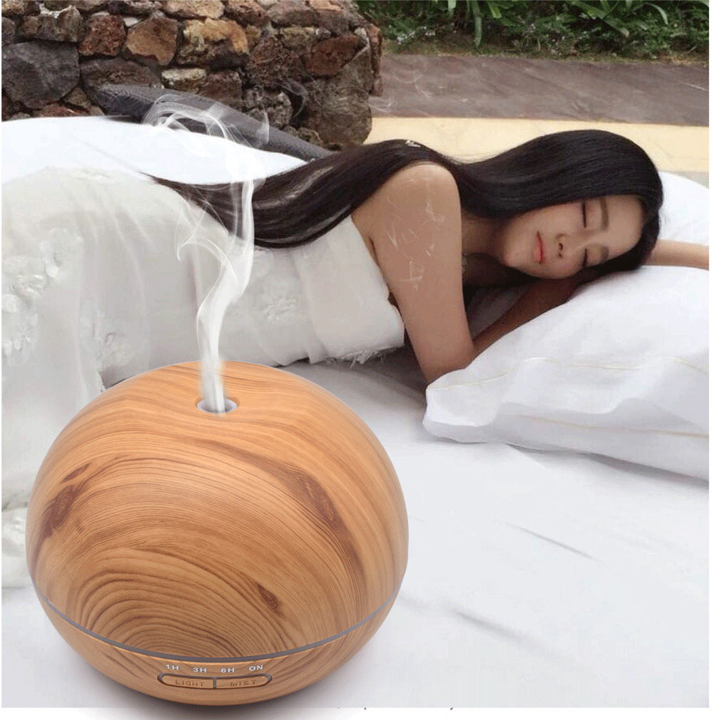 مرطب هواء منزلي يعمل بالموجات فوق الصوتية، بتصميم مفلطح من الخشب