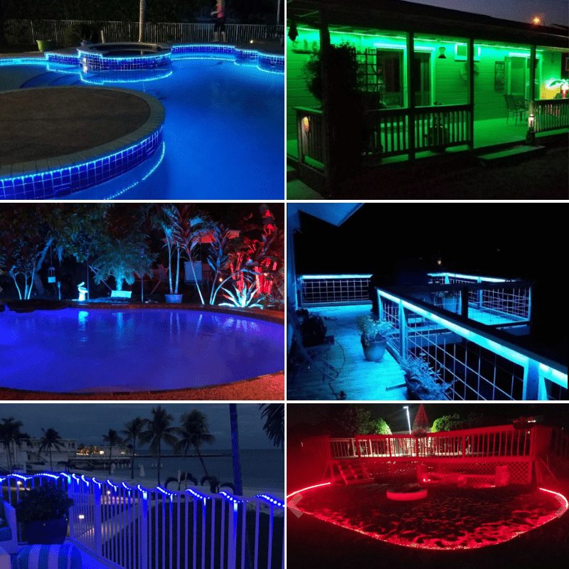 شريط إضاءة LED مرن متعدد الألوان RGB بطول 5 أمتار ومقاوم للماء مع لوحة تحكم عن بعد