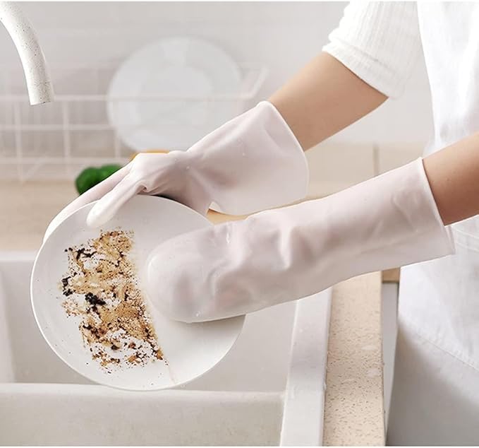 قفازات تنظيف الأواني 1 فرشاة والمطبخ بالسيليكون المعاد استخدامها للغسيل وتنظيف الحمام وتنظيف السيارات