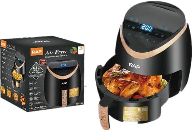 قلاية هوائية صحية ديجيتال من شركة RAF (5234) سعة 4.5 لتر 1500 وات