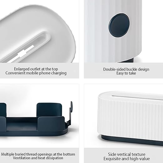 صندوق منظم الكابلات مع حامل الهاتف للمنزل وسطح المكتب