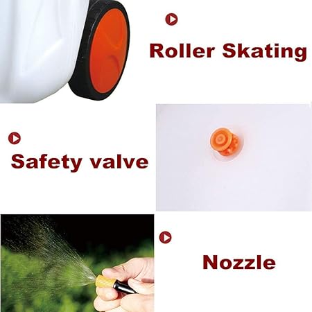 مضخة ضغط بعجلات للحديقة والعشب بسعة 16 لتر مع صمام لتخفيف الضغط